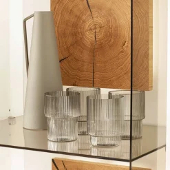 Wohnen Vitrinen<Vitrinen-Schrank in Soft White und Wildeiche - Yordyn