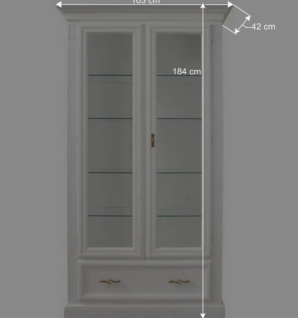 Wohnen Vitrinen<Vitrinenschrank in Weiß - Eli