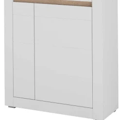 Wohnen Vitrinen<Vitrinenschrank in Weiß - 85x198x35 cm - Ilana