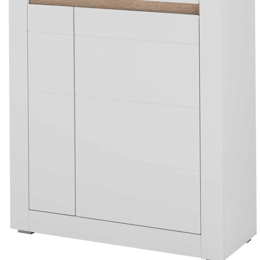 Wohnen Vitrinen<Vitrinenschrank in Weiß - 85x198x35 cm - Ilana