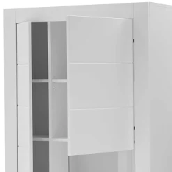 Wohnen Vitrinen<Vitrinenschrank in Weiß - 85x198x35 cm - Ilana