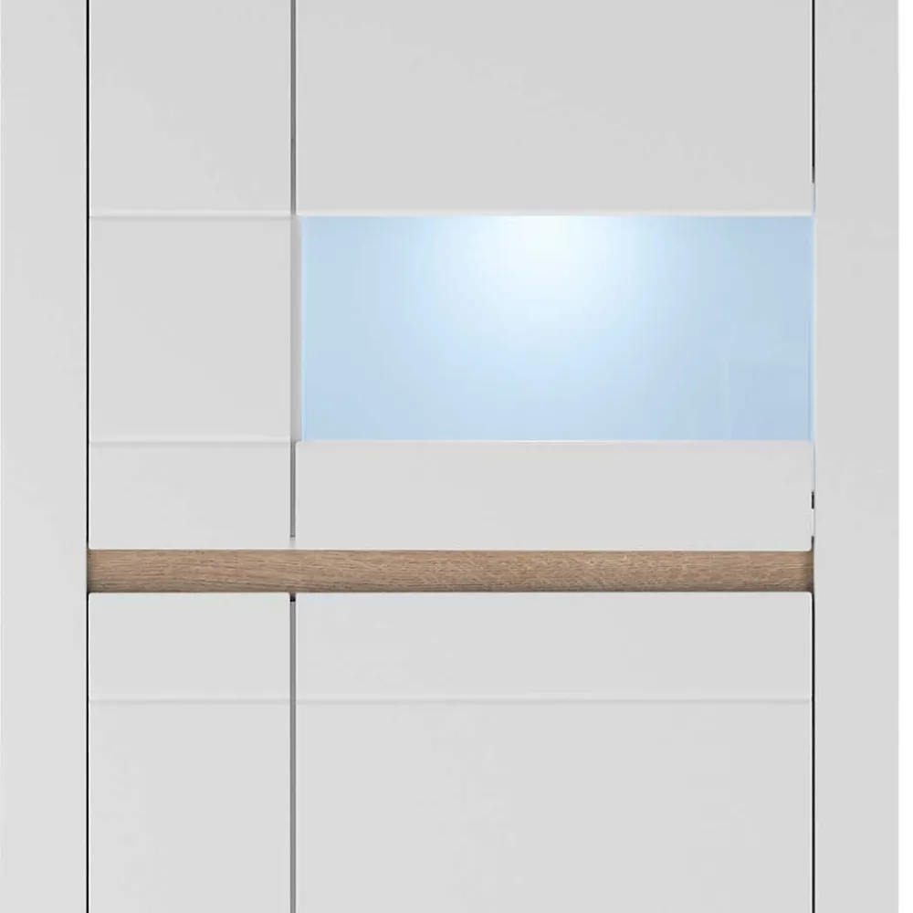 Wohnen Vitrinen<Vitrinenschrank in Weiß - 85x198x35 cm - Ilana
