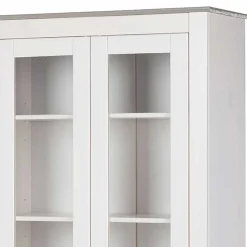 Wohnen Vitrinen<Vitrinenschrank in Weiß mit Grau - Lucasario
