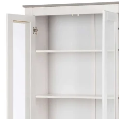 Wohnen Vitrinen<Vitrinenschrank in Weiß mit Grau - Lucasario