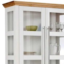 Wohnen Vitrinen<Vitrinenschrank in Weiß mit Honig - Eyzaco