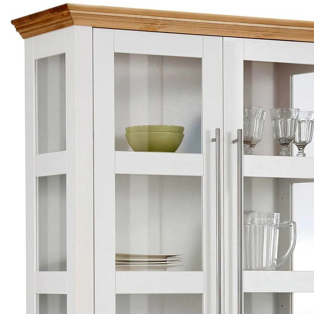 Wohnen Vitrinen<Vitrinenschrank in Weiß mit Honig - Eyzaco