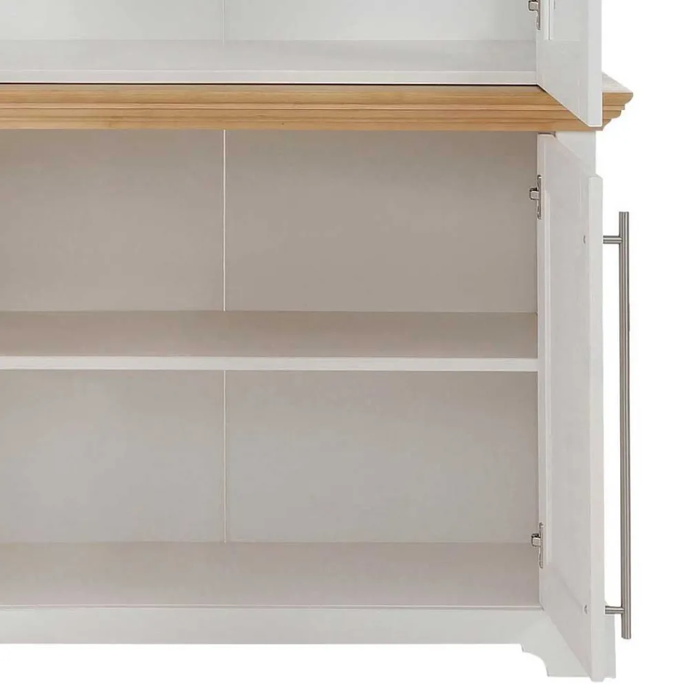 Wohnen Vitrinen<Vitrinenschrank in Weiß mit Honig - Eyzaco