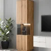 Wohnen Vitrinen<Vitrinenschrank in Wildeiche Bianco & Anthrazit - Nelsons