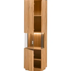 Wohnen Vitrinen<Vitrinenschrank in Wildeiche Bianco & Anthrazit - Nelsons
