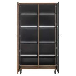 Wohnen Vitrinen<Vitrinenschrank in Wildeiche & Anthrazit - Flacona