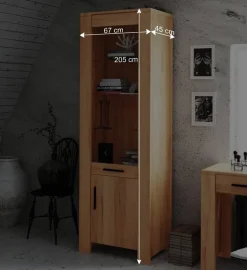 Wohnen Vitrinen|Schränke<Vitrinenschrank Mosniak aus Kernbuche Massivholz