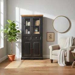 Wohnen Vitrinen<Vitrinenschrank Sentiments in Schwarz