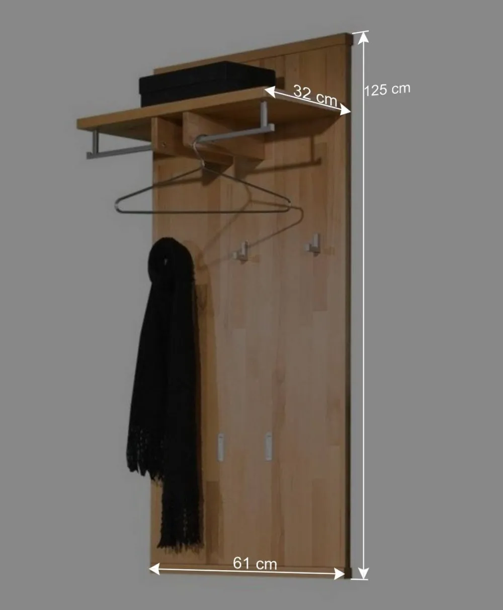Wohnen Garderoben<Wand Flurgarderobe Wislama aus Kernbuche Massivholz