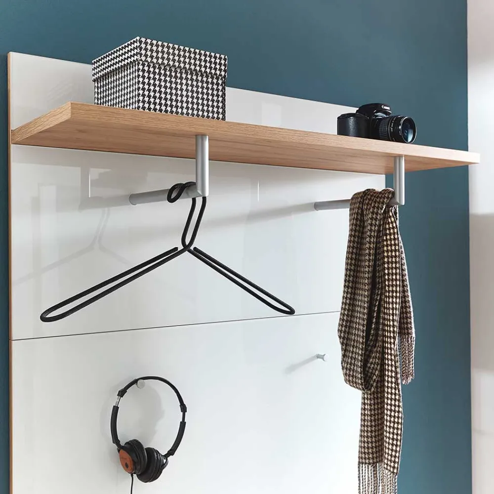 Wohnen Garderoben<Wand Garderobenpaneel in Weiß & Eiche - Reestyl