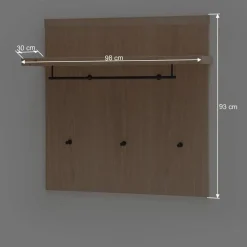 Wohnen Garderoben<Wand Hängegarderobe in Eiche Bianco - Arkadiuz