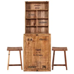 Wohnen Sitzgruppe<Wand Klapptisch & Hocker Set - Indri (dreiteilig)
