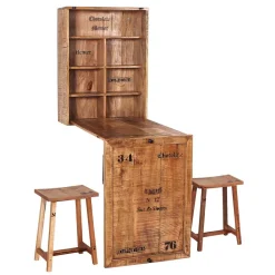 Wohnen Sitzgruppe<Wand Klapptisch & Hocker Set - Indri (dreiteilig)