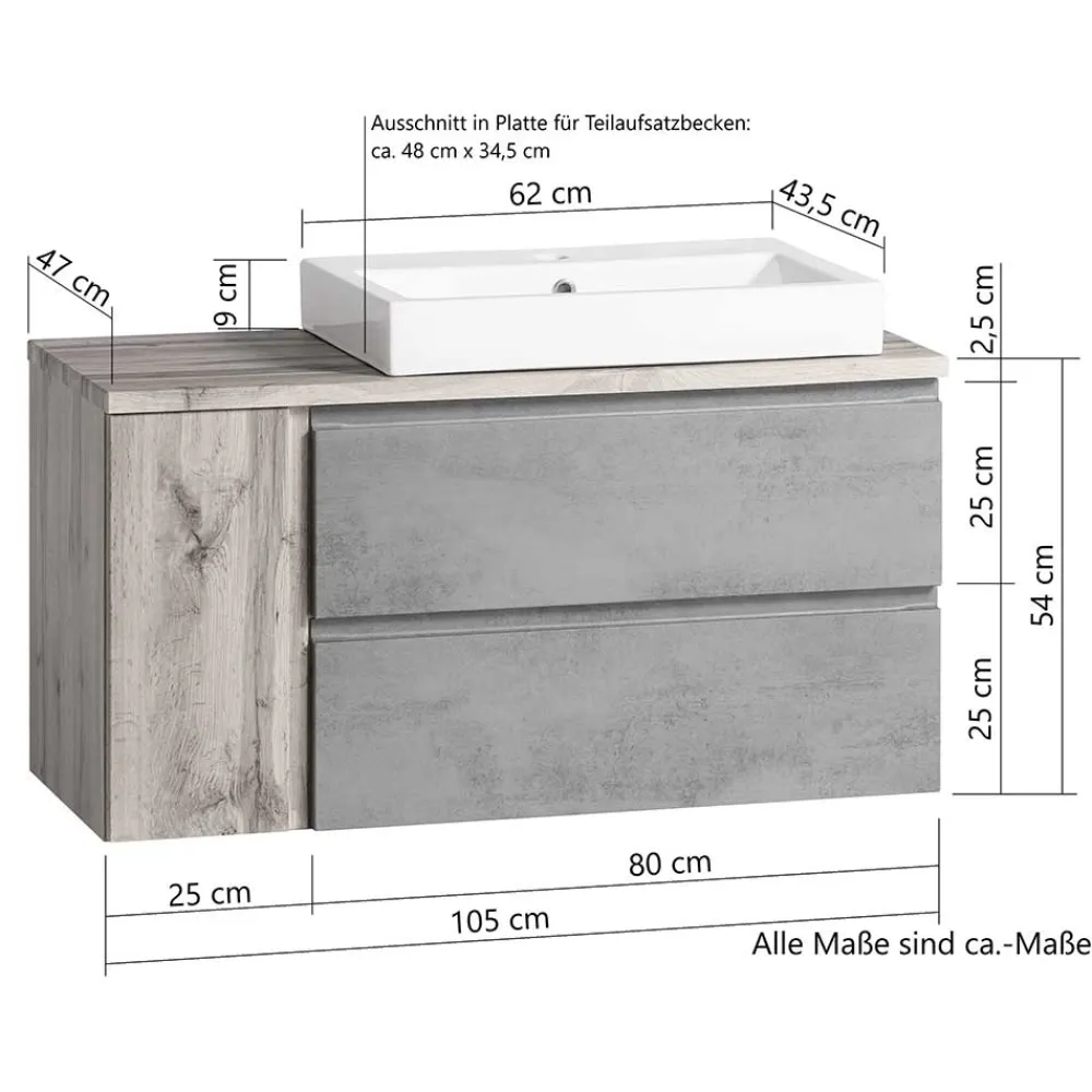 Wohnen Schränke<Wand Waschbeckenschrank mit Aufsatzbecken - Eight