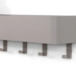 Wohnen Garderoben<Wandablage mit Hakenleiste in Taupe - Suennas