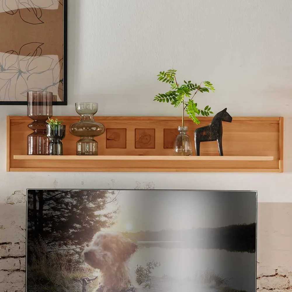 Wohnen Regale<Wandboard aus geöltem Kernbuche Massivholz - Sarosca