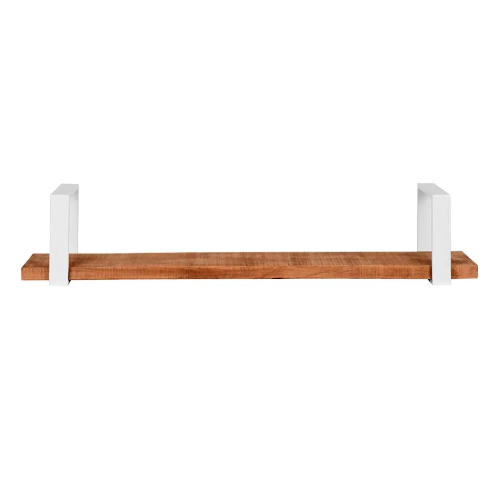 Wohnen Regale<Wandboard aus Mangoholz & Metall Weiß - Siza