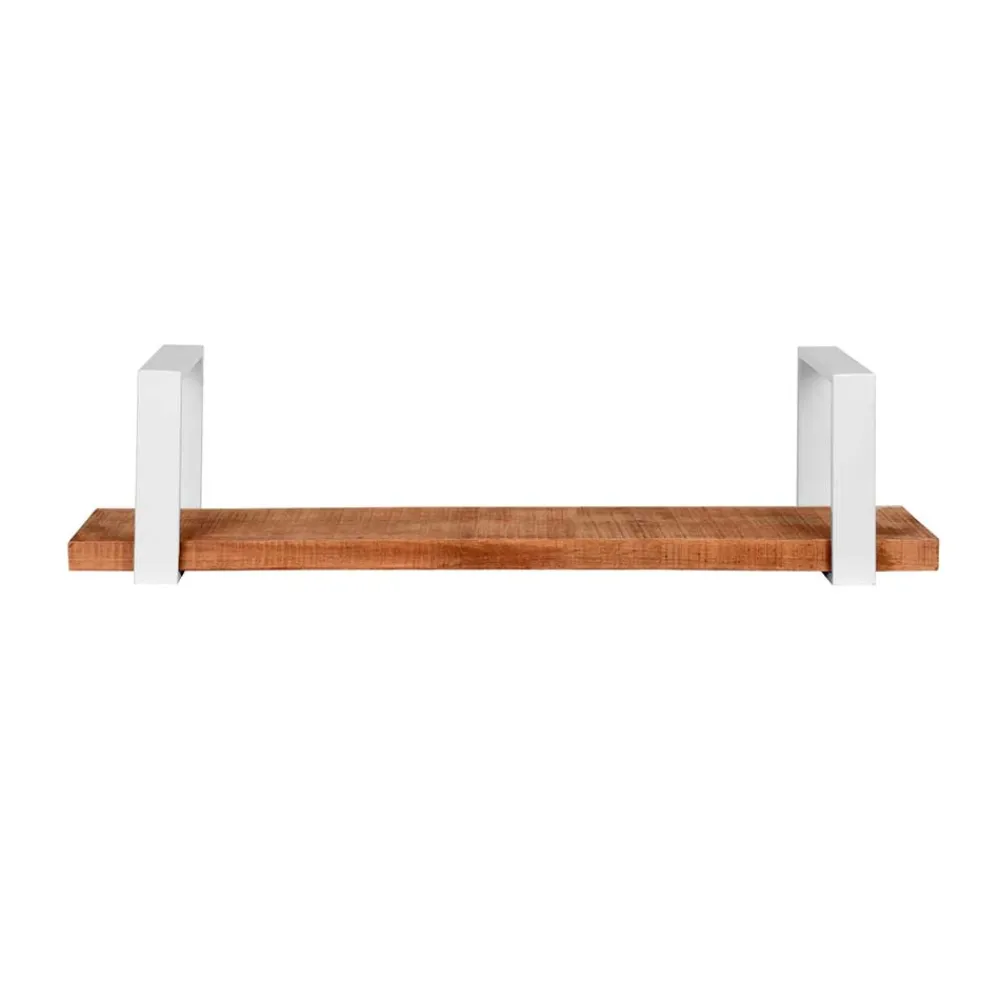 Wohnen Regale<Wandboard aus Mangoholz & Metall Weiß - Siza