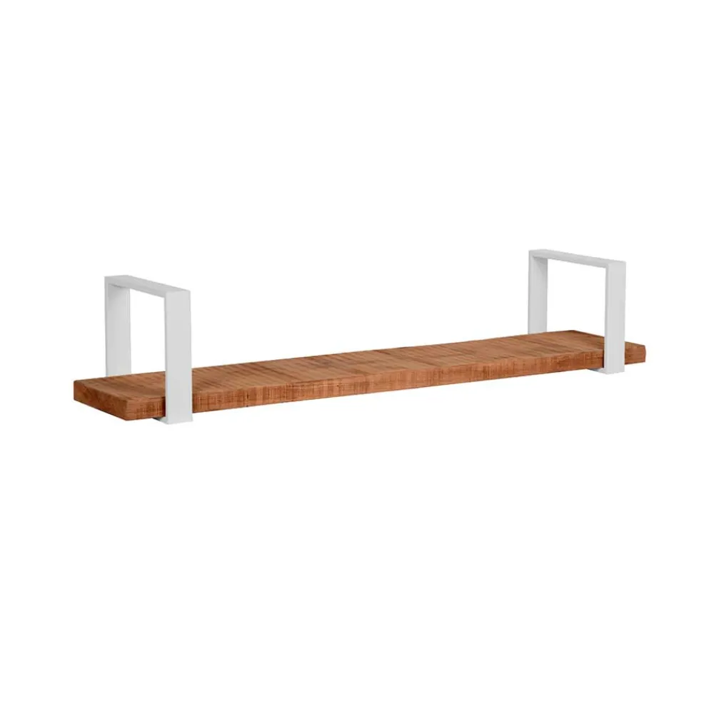 Wohnen Regale<Wandboard aus Mangoholz & Metall Weiß - Siza