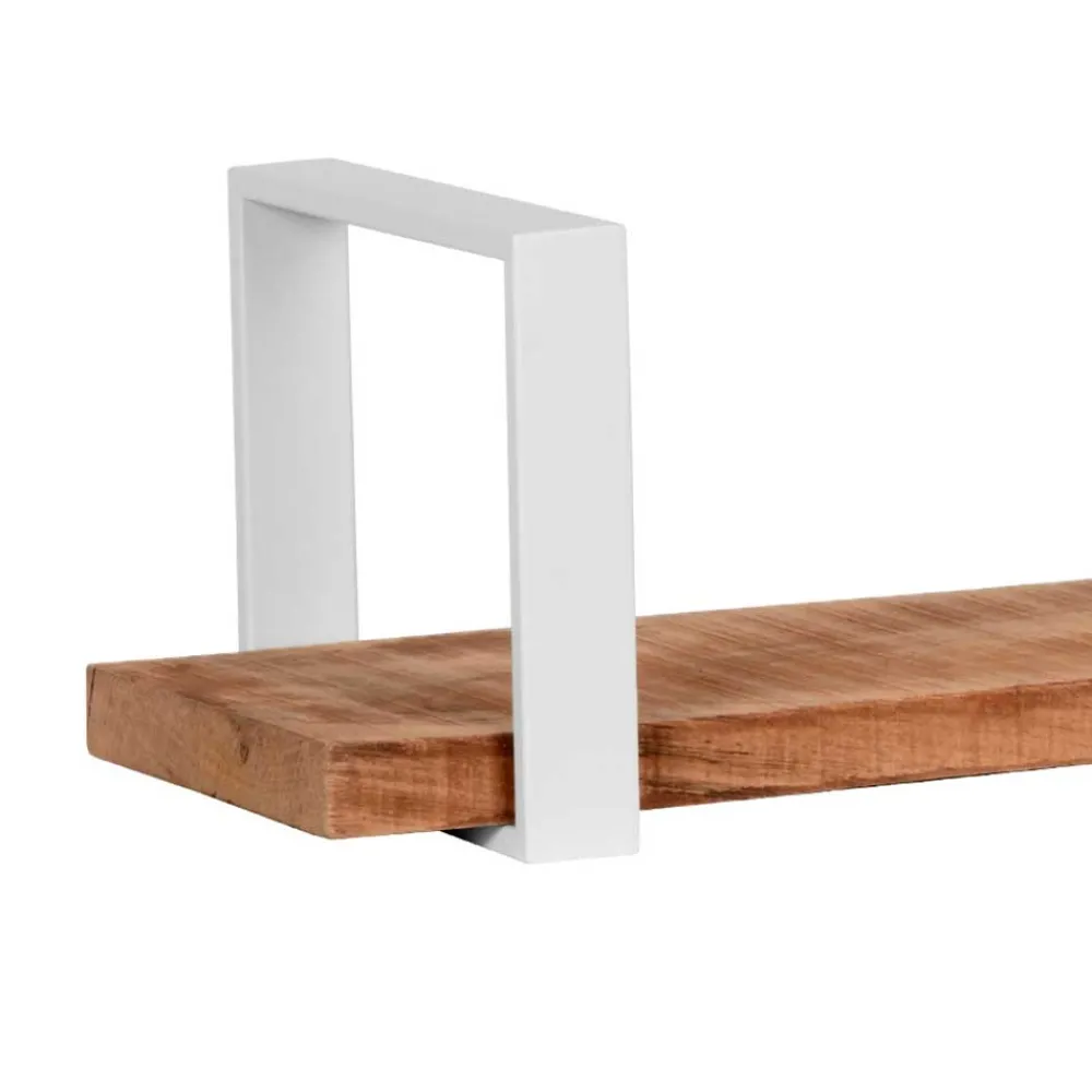 Wohnen Regale<Wandboard aus Mangoholz & Metall Weiß - Siza