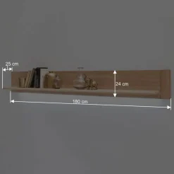 Wohnen Regale<Wandboard in 180cm Breite Pontros mit Eiche Bianco Furnier