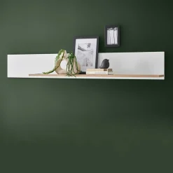 Wohnen Regale<Wandboard in Mattweiß und Wildeiche - Nenaloro