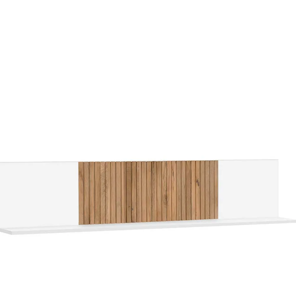 Wohnen Regale<Wandboard in Weiß mit Eiche Bianco - Miloris