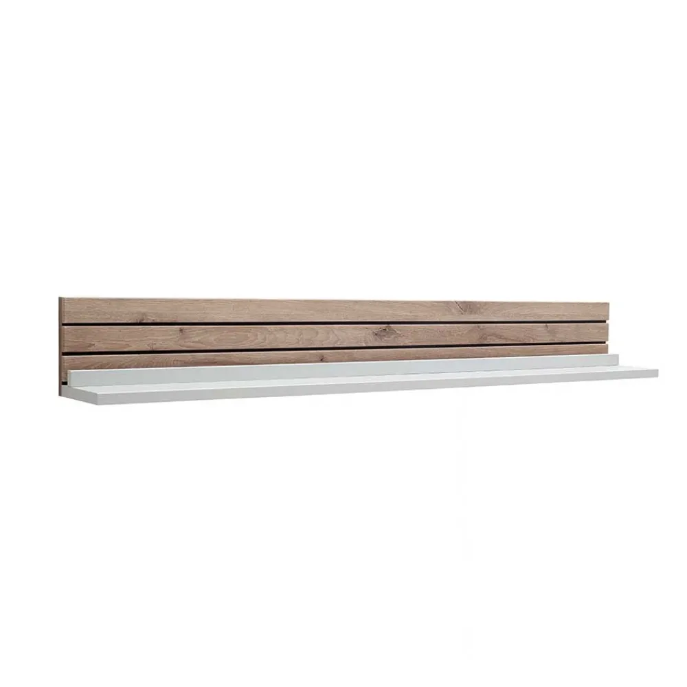 Wohnen Regale<Wandboard in Weiß mit Wildeiche - Varzino