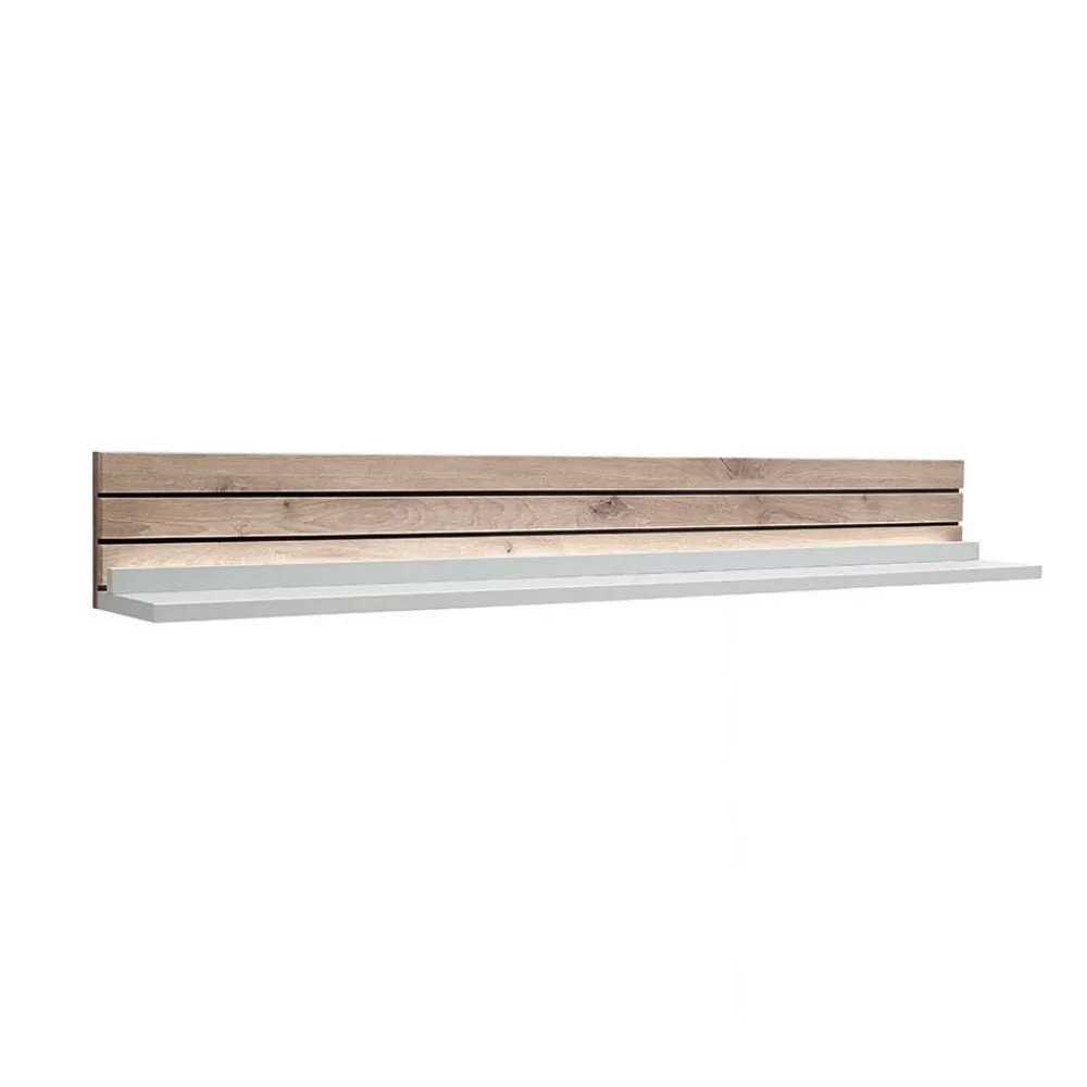 Wohnen Regale<Wandboard in Weiß mit Wildeiche - Varzino