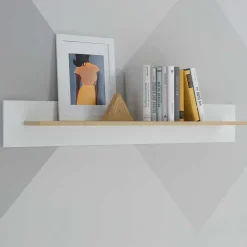 Wohnen Regale<Wandboard in Weiß und Eiche - Ginko