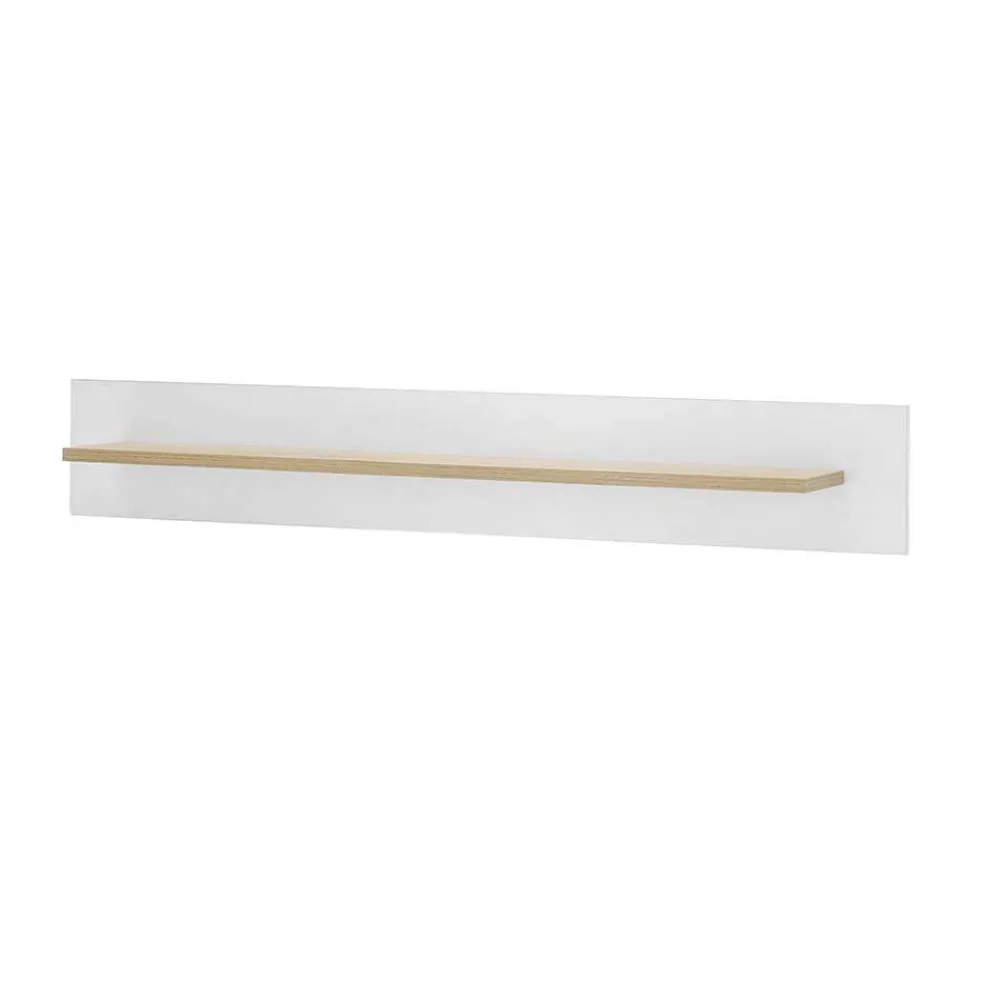 Wohnen Regale<Wandboard in Weiß und Eiche - Ginko