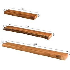 Wohnen Regale<Wandboard mit Baumkante aus Akazie - Casaniano