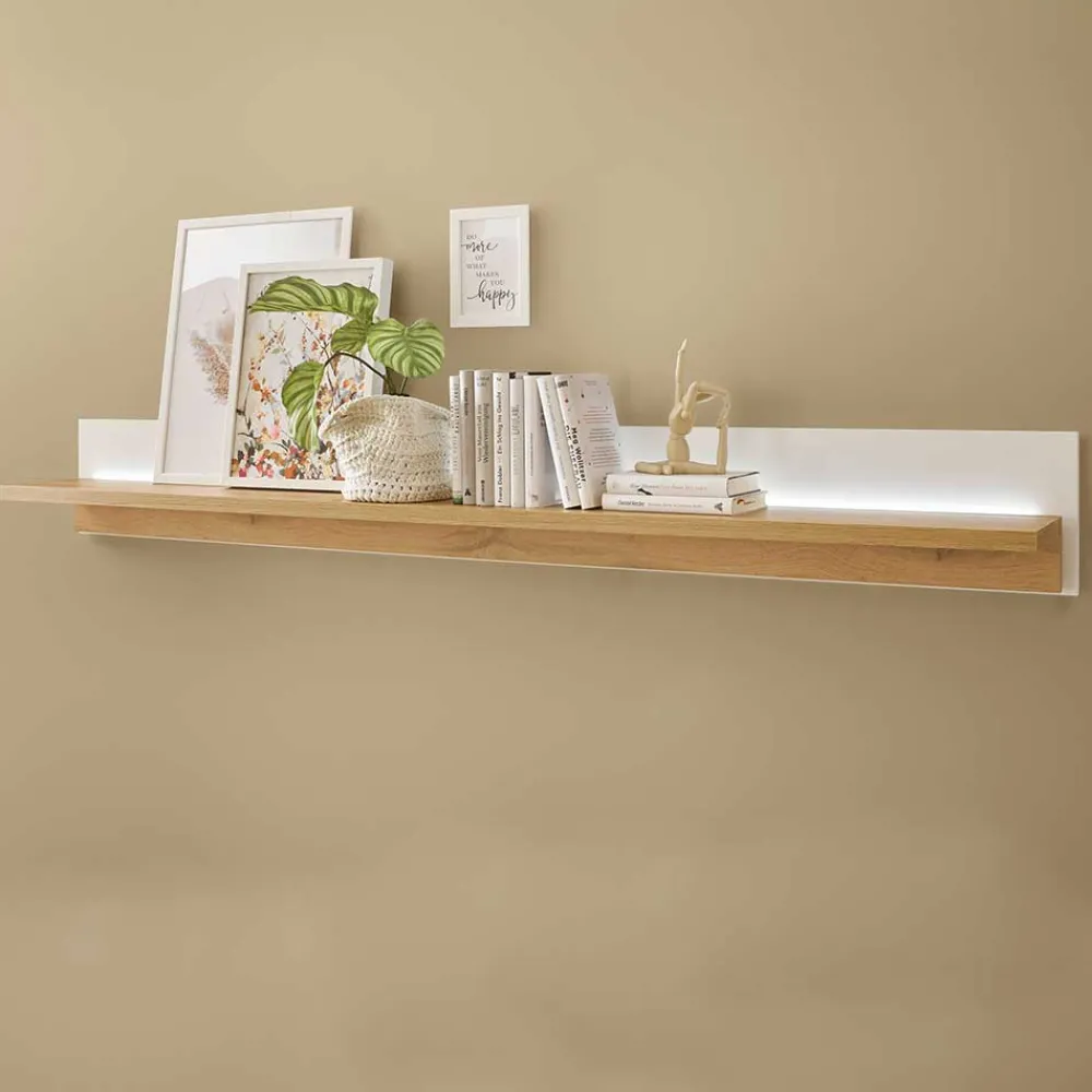 Wohnen Regale<Wandboard mit Licht zweifarbig - Racelyn