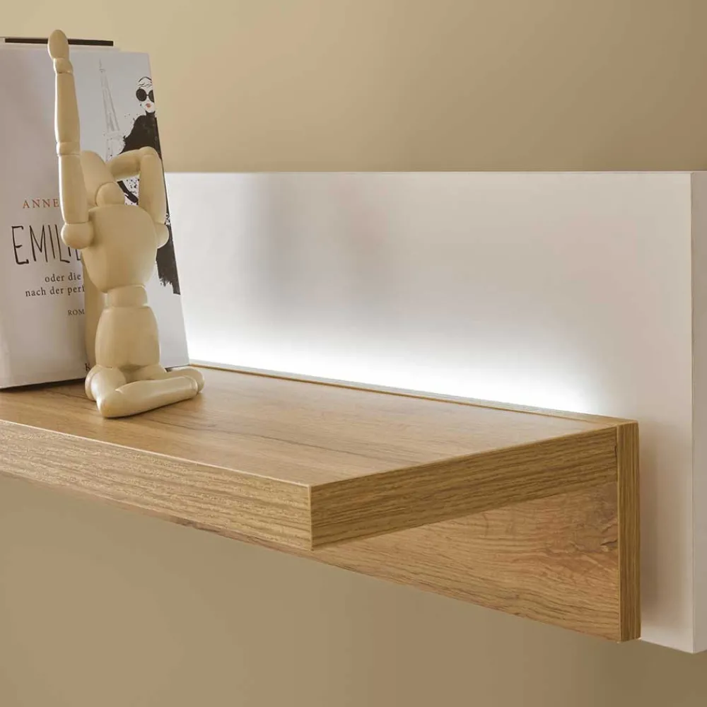 Wohnen Regale<Wandboard mit Licht zweifarbig - Racelyn
