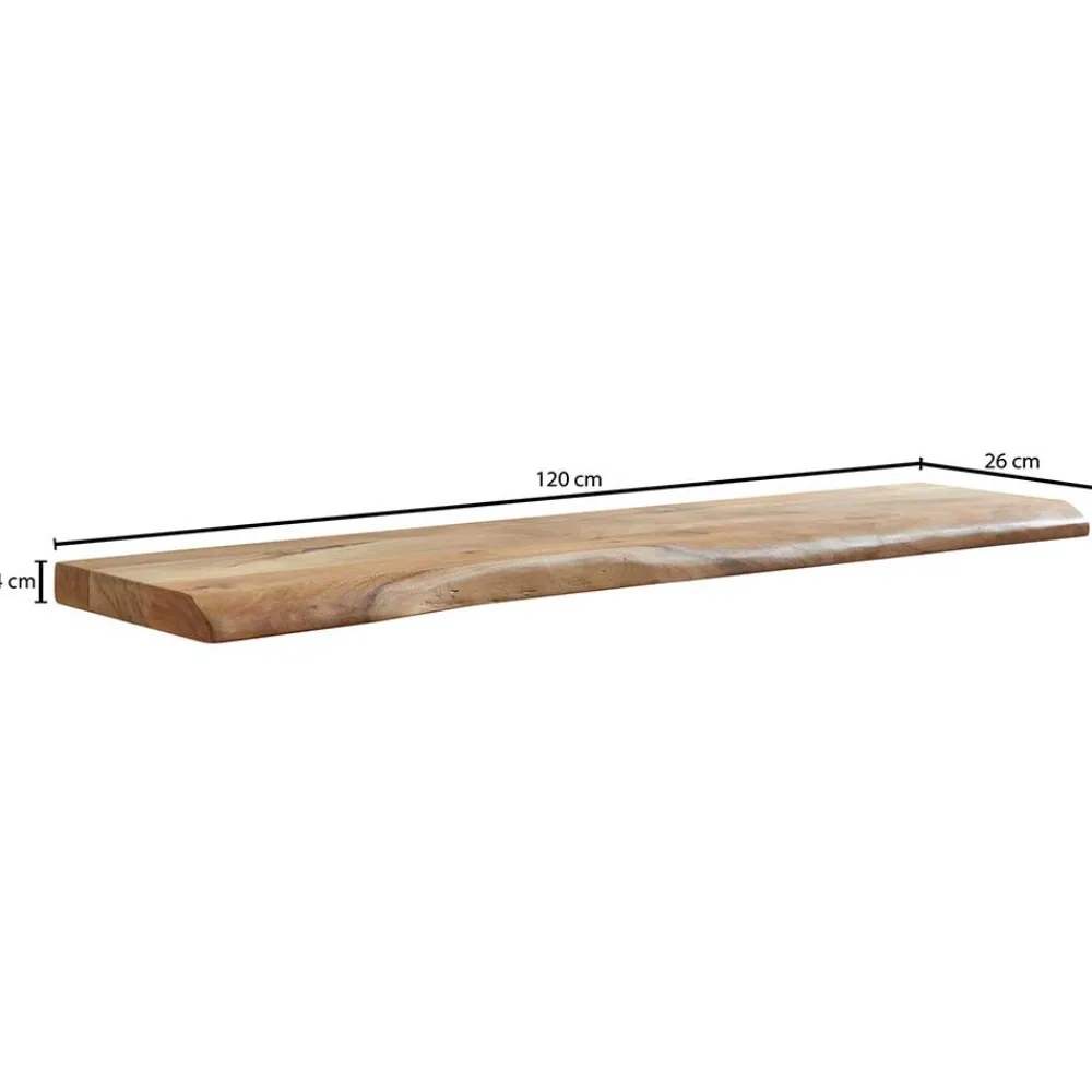 Wohnen Regale<Wandboard mit Naturkante in 6 Breiten - Elmin
