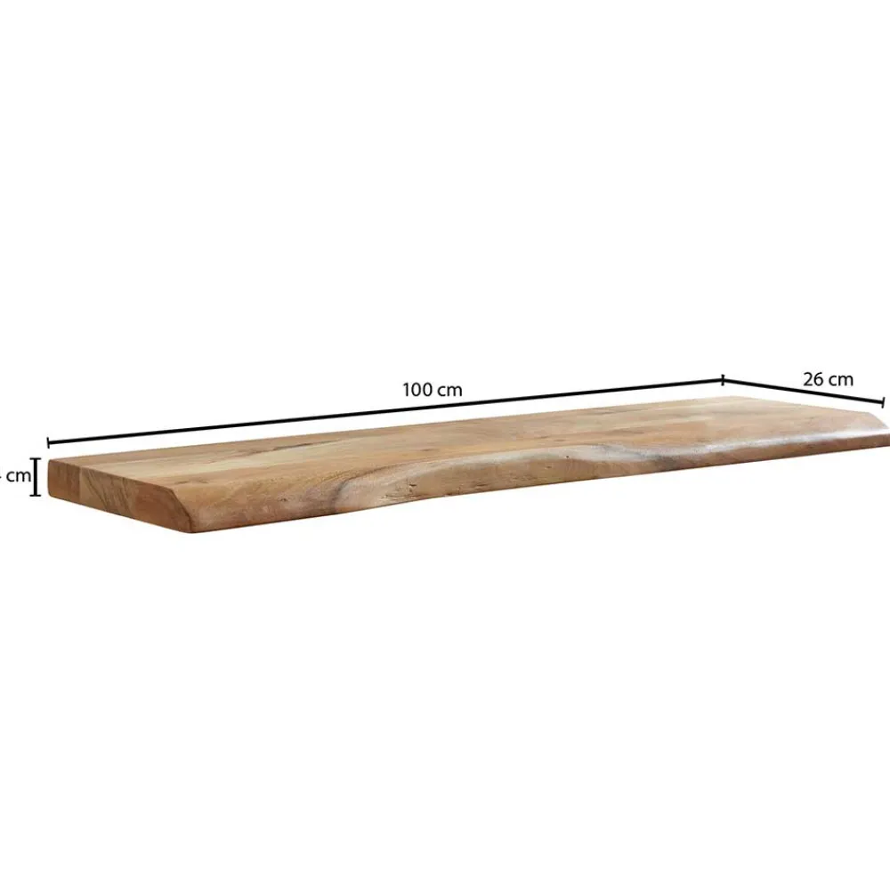 Wohnen Regale<Wandboard mit Naturkante in 6 Breiten - Elmin