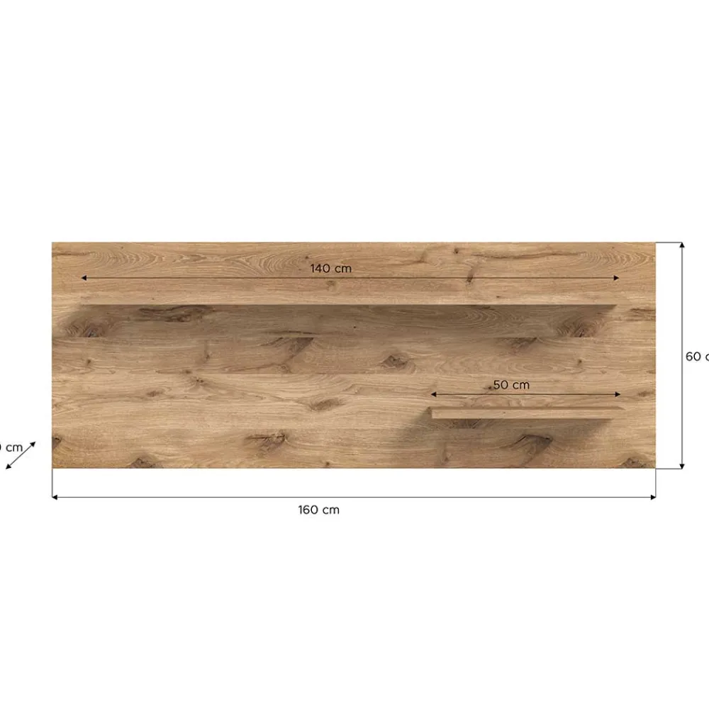 Wohnen Regale<Wandboard mit zwei Ablagen - Amigo