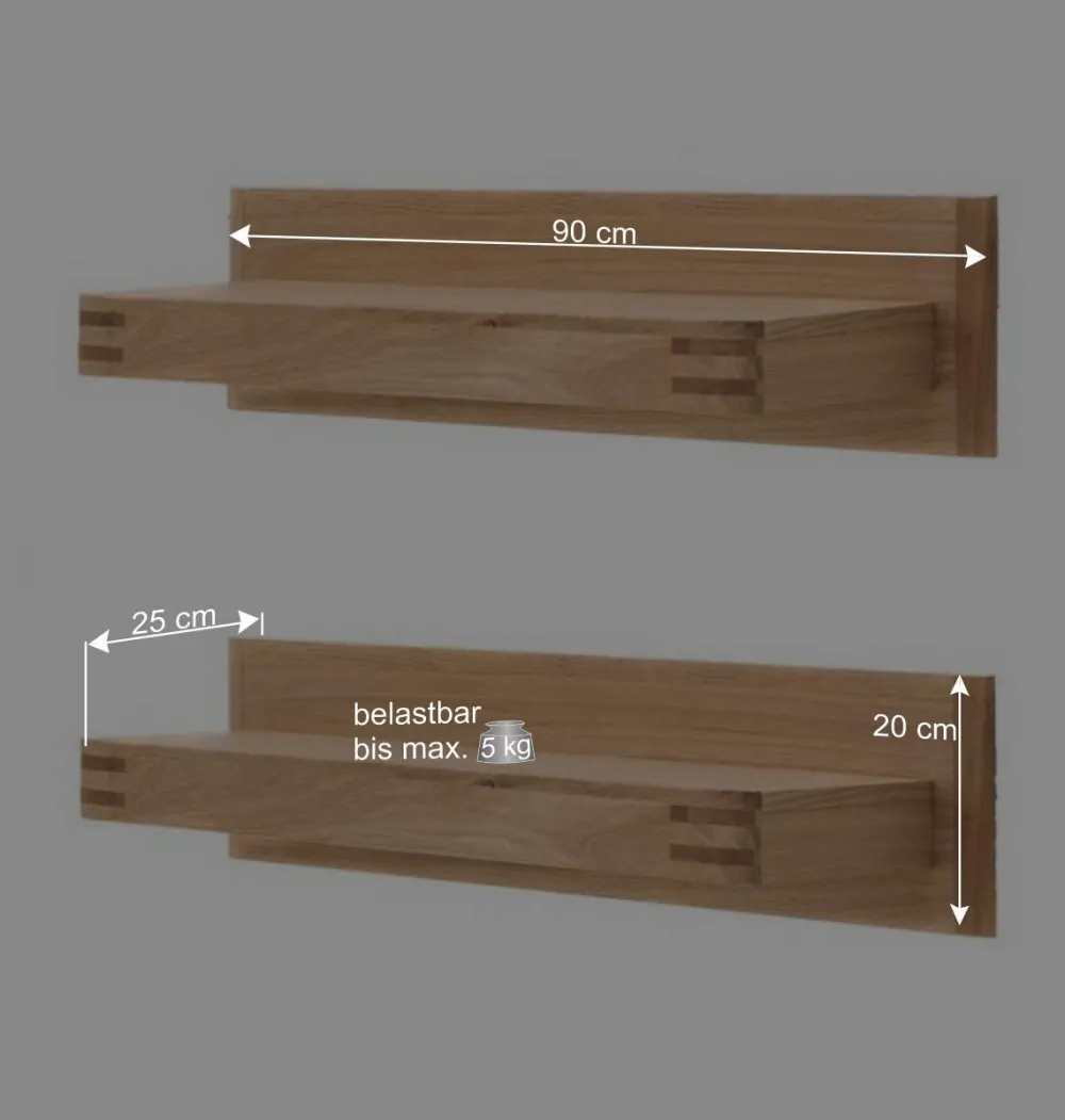 Wohnen Regale<Wandboard Set 90 cm breit - Crupean (2er Set)