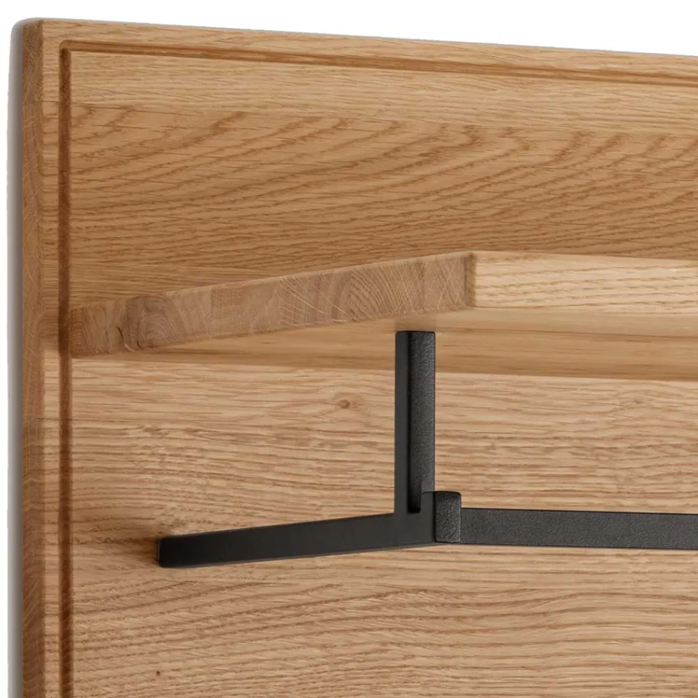 Wohnen Garderoben<Wandgarderobe aus Asteiche Massivholz und Metall - Zonga