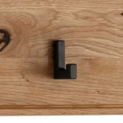 Wohnen Garderoben<Wandgarderobe aus Asteiche Massivholz und Metall - Zonga