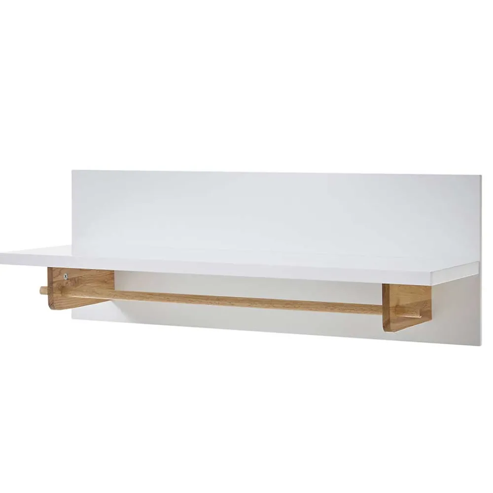 Wohnen Garderoben<Wandgarderobe mit Ablageboden & Holzstange - Catia