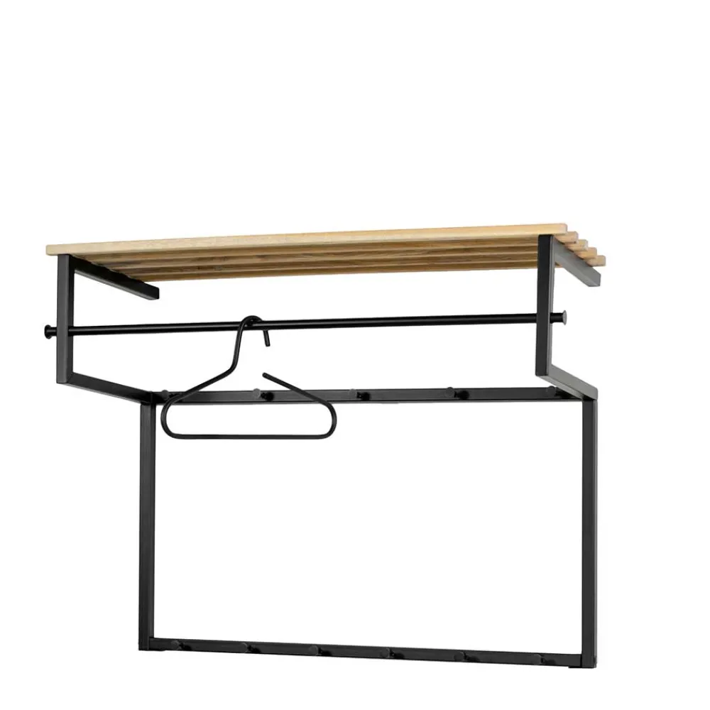 Wohnen Garderoben<Wandgarderobe mit Hutablage aus Holzleisten - Casciano