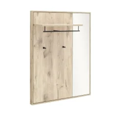 Wohnen Garderoben<Wandgarderobe mit Spiegel in Wildeiche Optik - Vapposia
