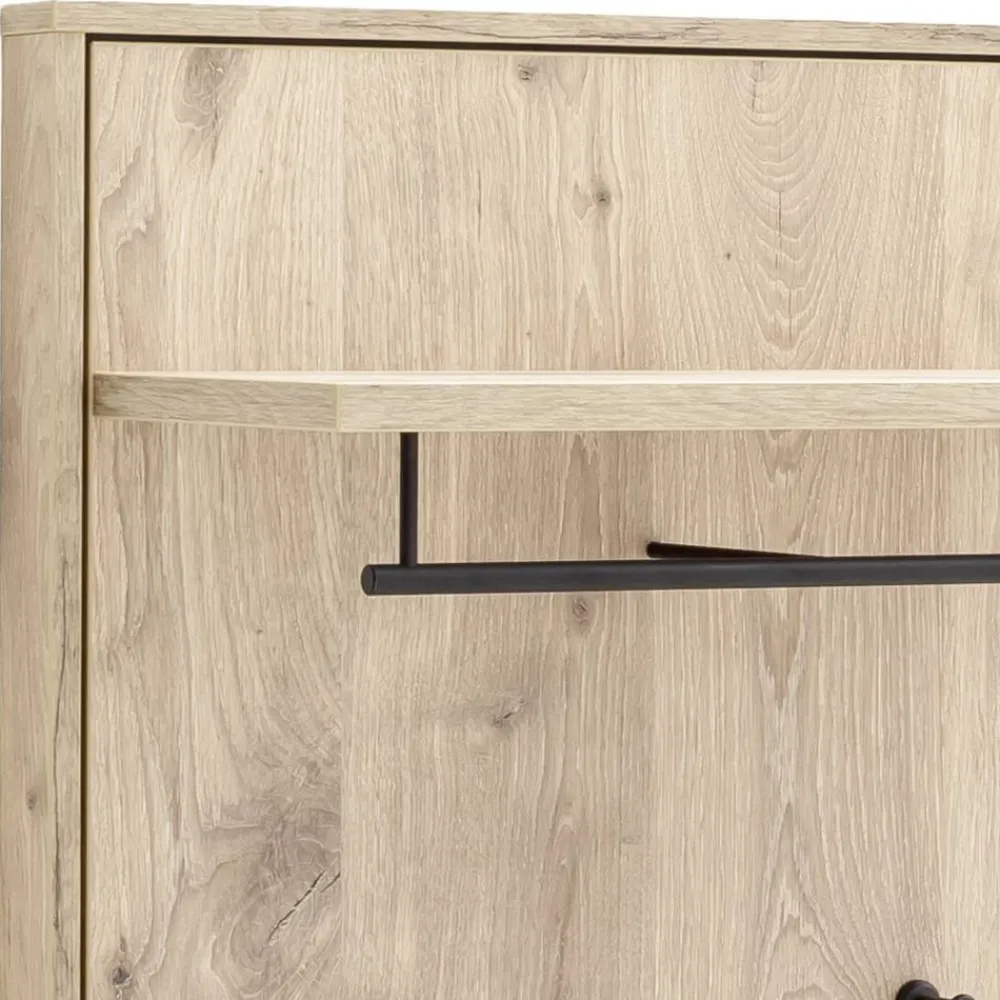 Wohnen Garderoben<Wandgarderobe mit Spiegel in Wildeiche Optik - Vapposia