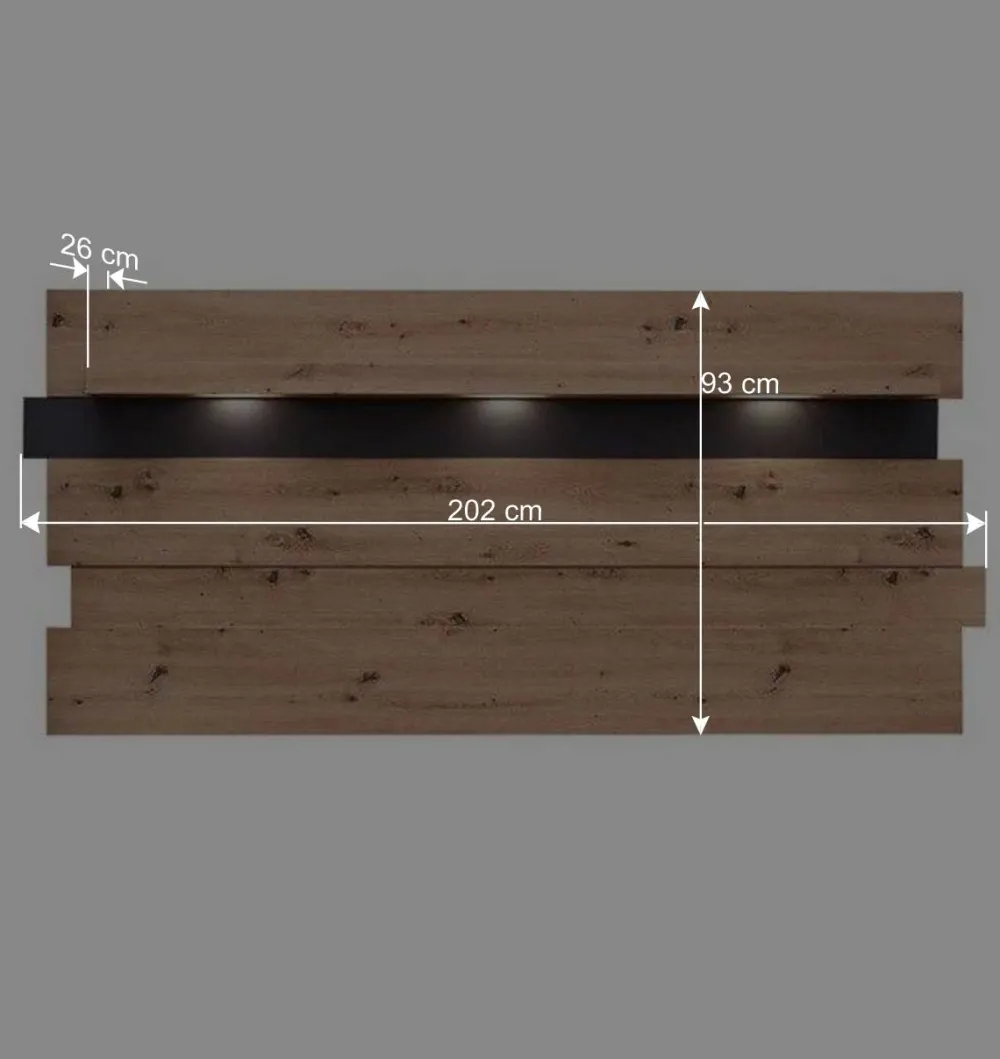 Wohnen Regale<Wandpaneel mit Ablage & LED Beleuchtung - Kuetra