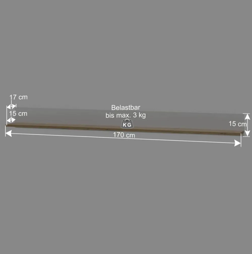 Wohnen Regale<Wandregal Hängeboard 170 cm breit - Nonessia